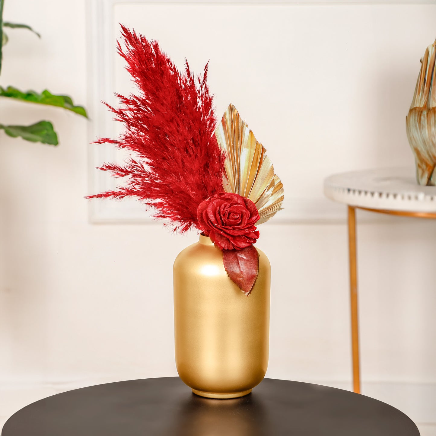 Matte Gold Flower Vase For Home Decor