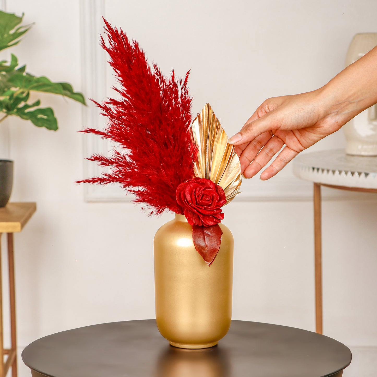Matte Gold Flower Vase For Home Decor
