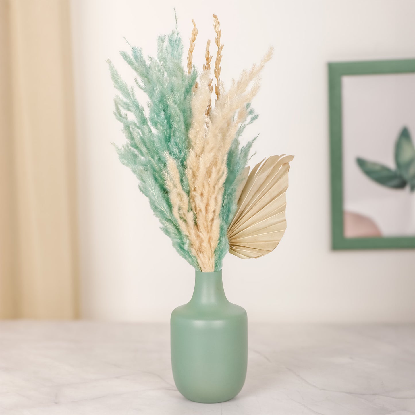 Sage Green Flower Vase For Home Decor
