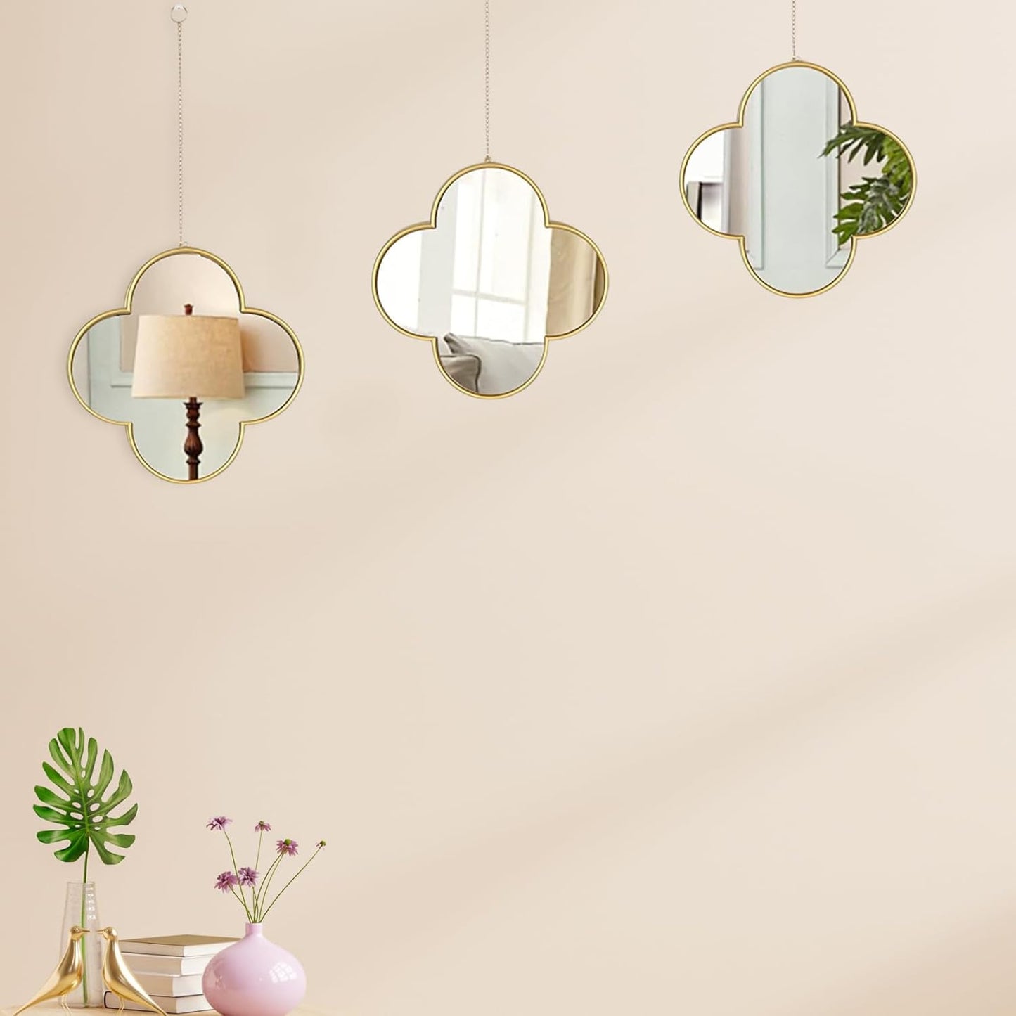 Clover Mirror with Gold Finish