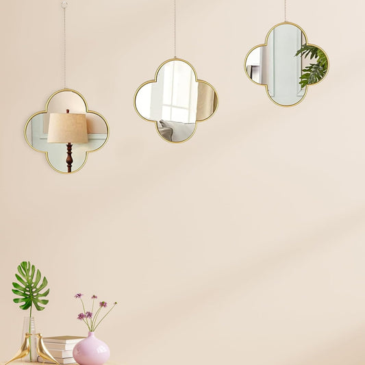 Clover Mirror with Gold Finish