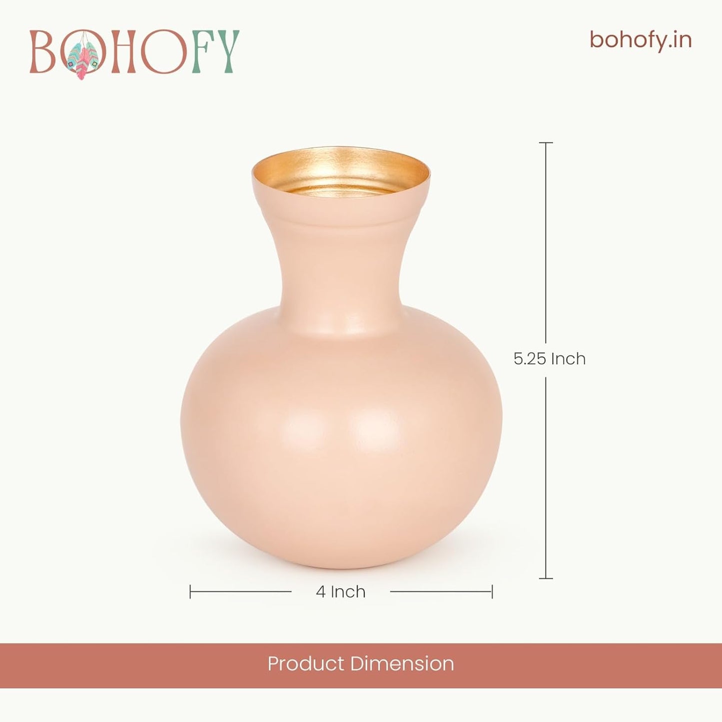 Small Peach Flower Vase for home Decor