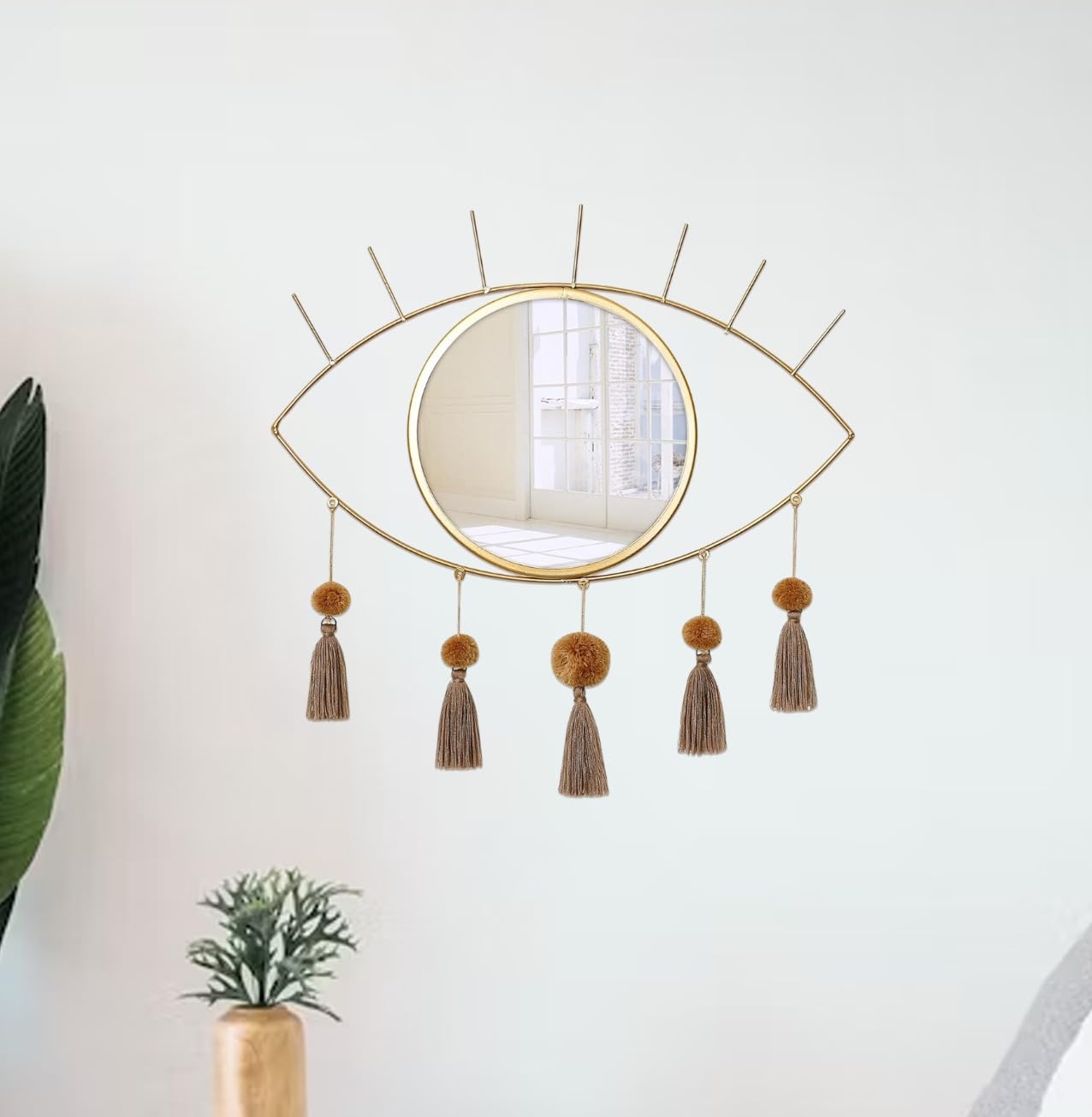 Evil Eye with Tassel Mirror for Room Decor