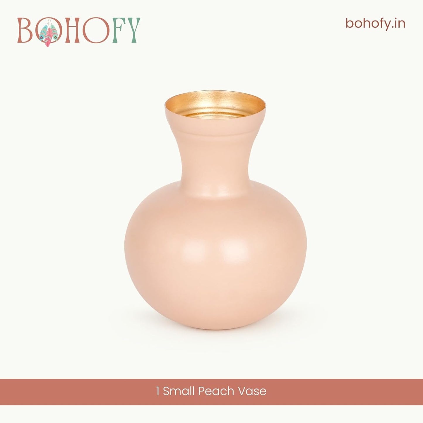 Small Peach Flower Vase for home Decor