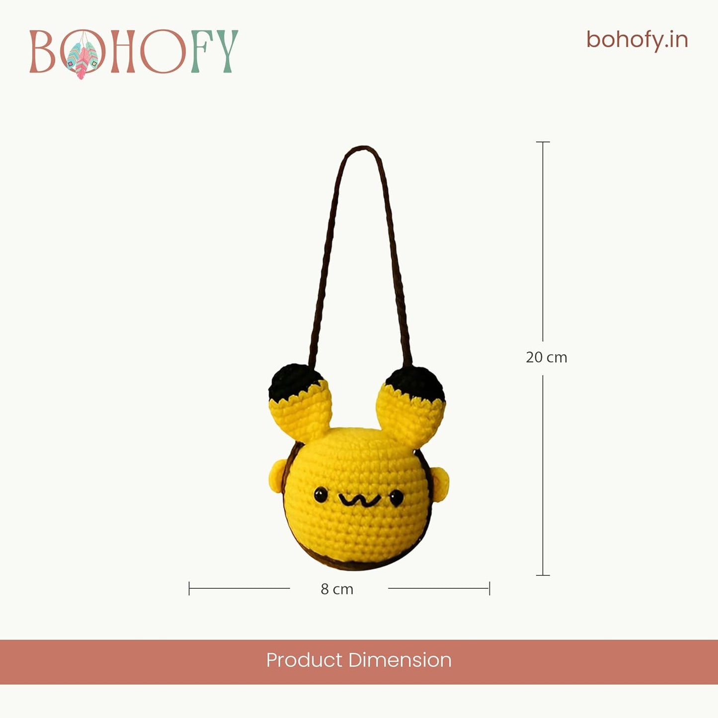 Crochet Pikachu Hanging for Decor