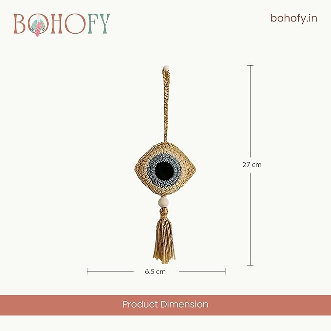 Crochet Brown Evil Eye Hanging for Decor