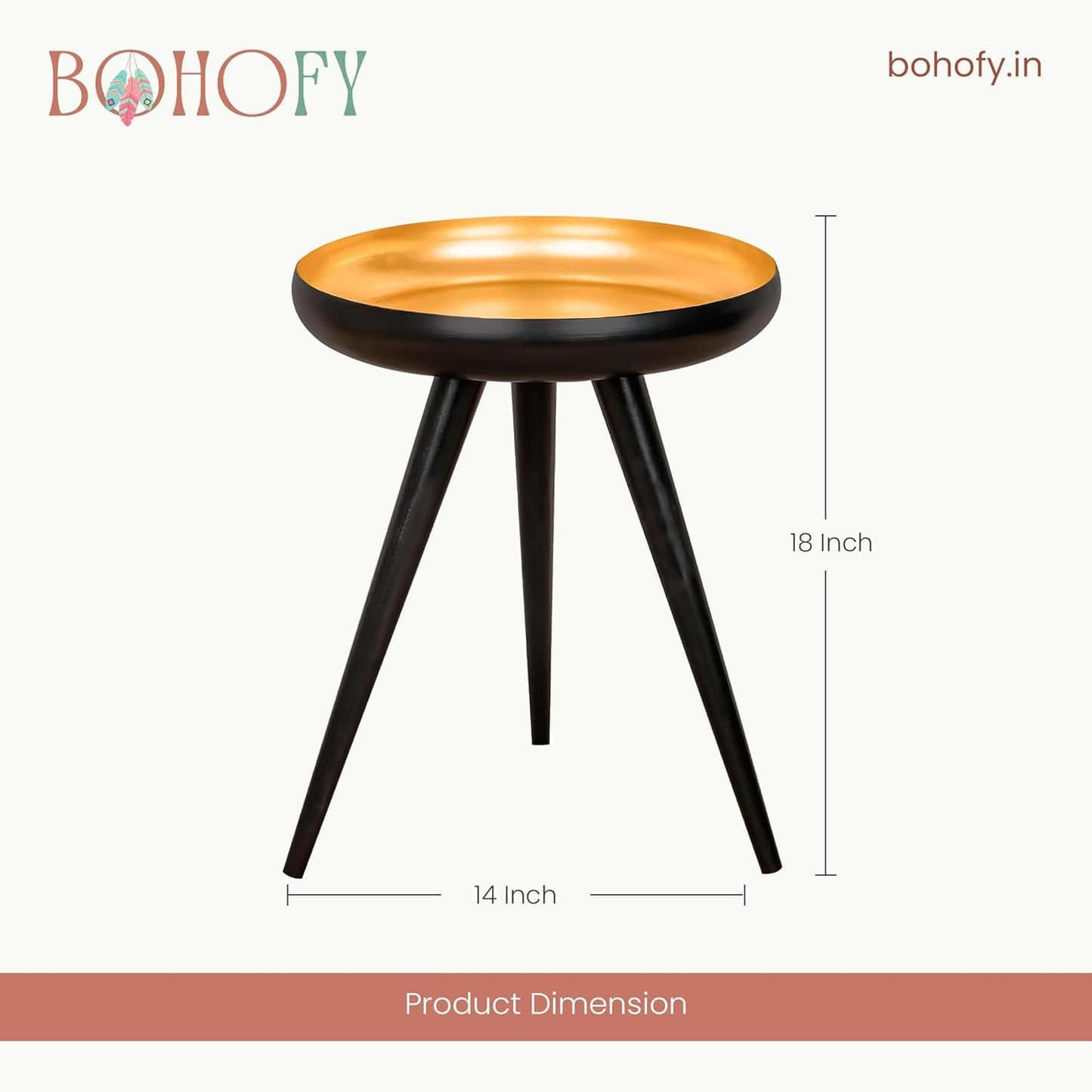 Black & Gold Side Table