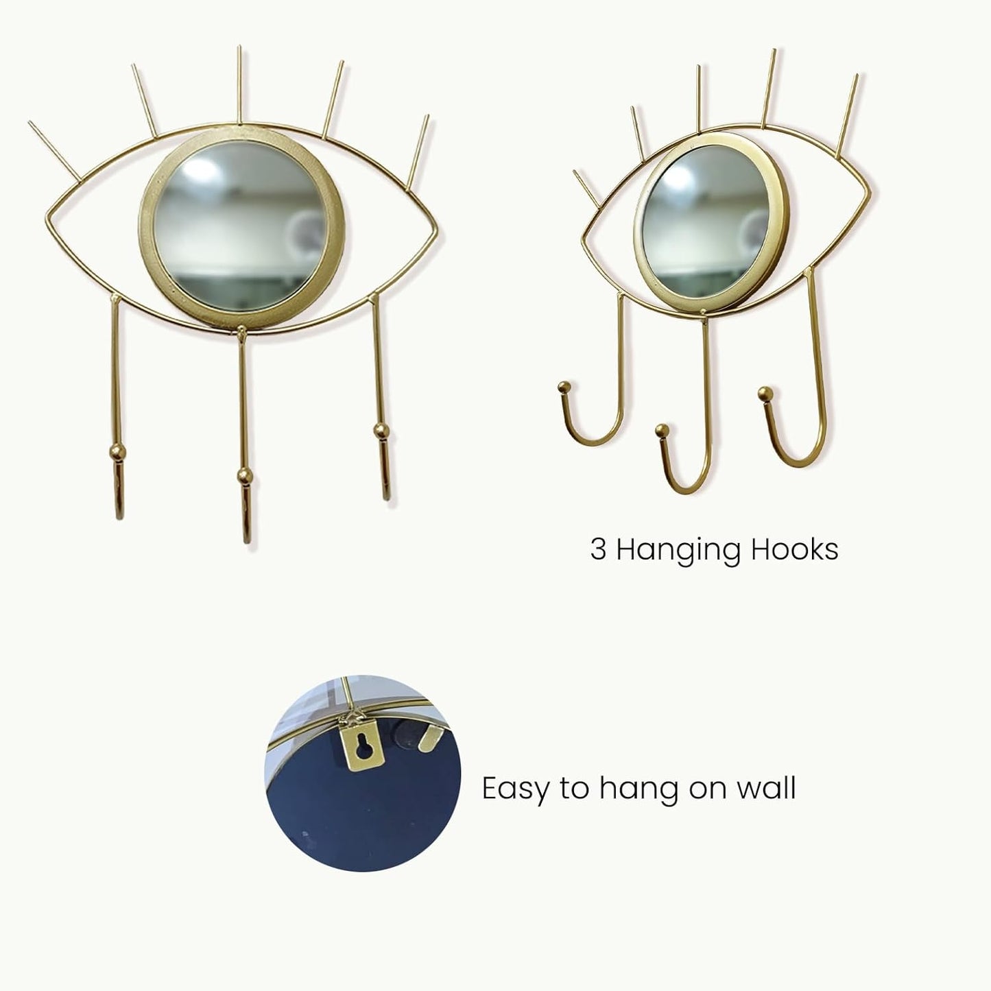 Evil Eye with Hooks Mirror for Room Decor