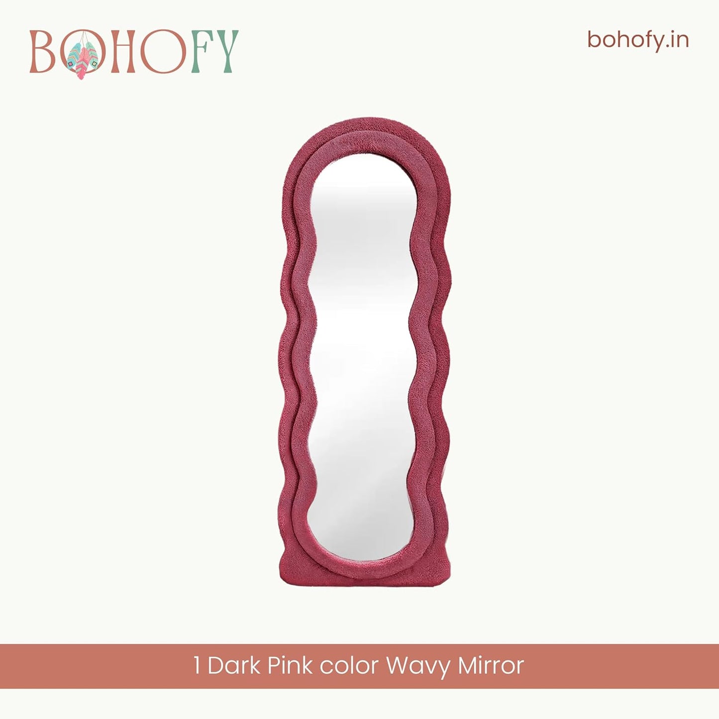 Wavy Full Length Mirror- Dark Pink