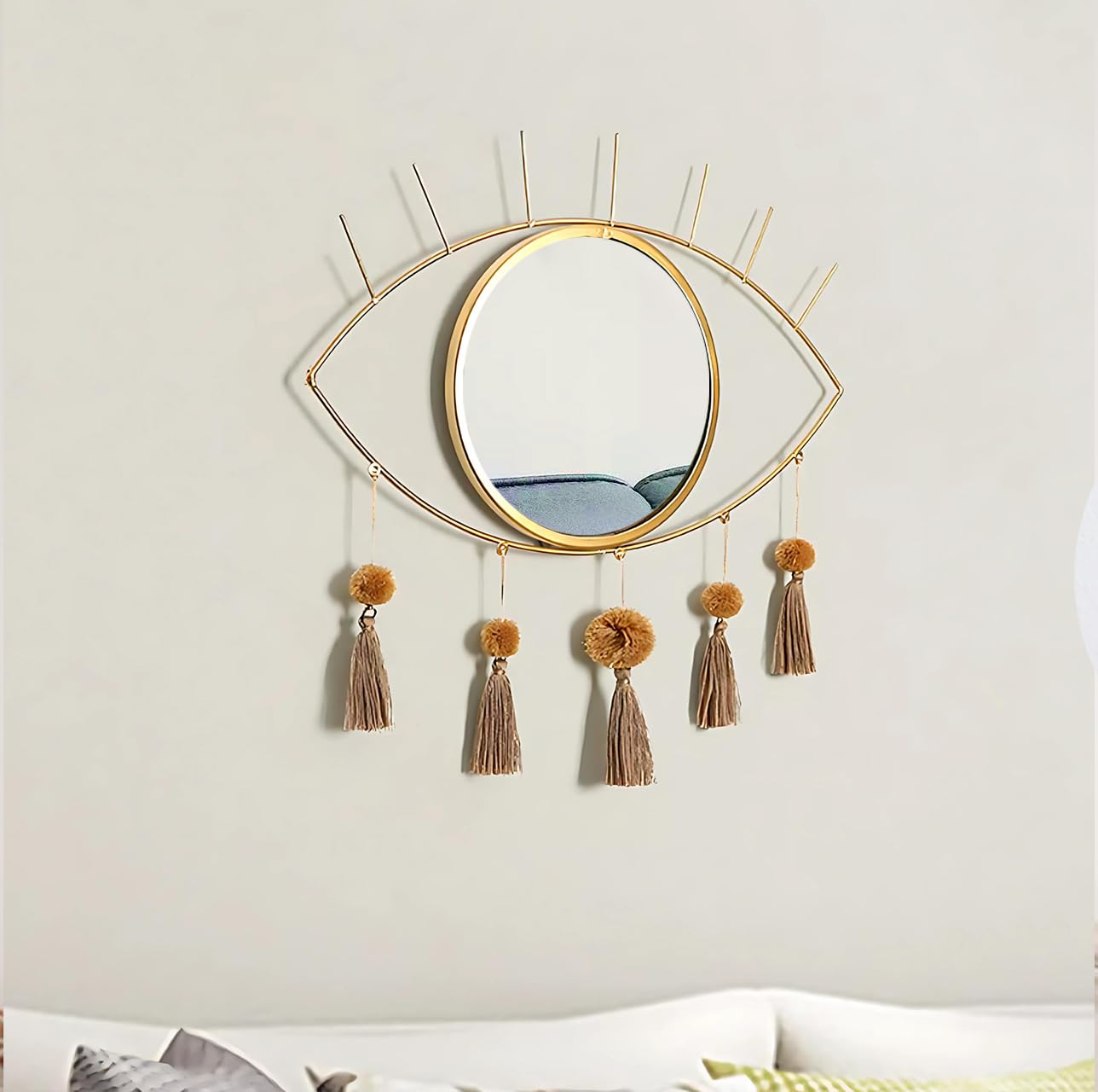 Evil Eye with Tassel Mirror for Room Decor