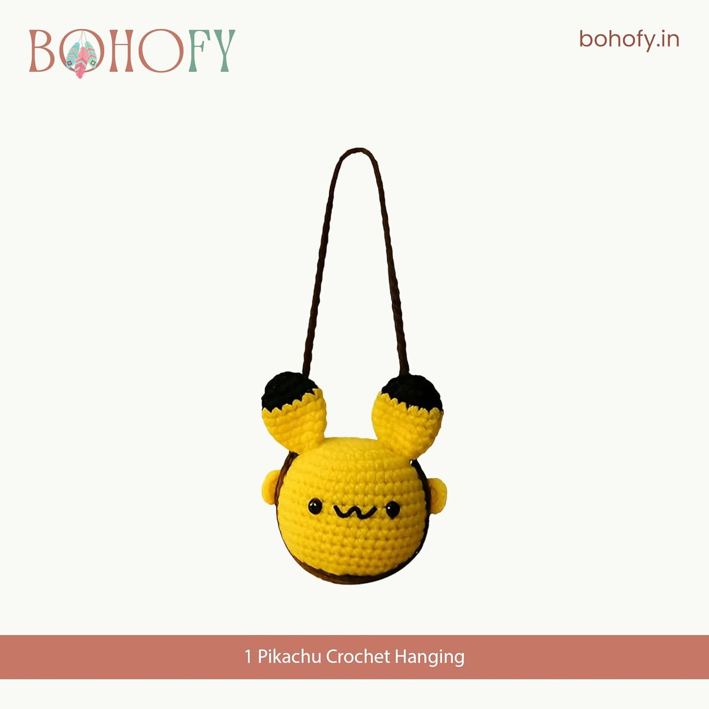 Crochet Pikachu Hanging for Decor