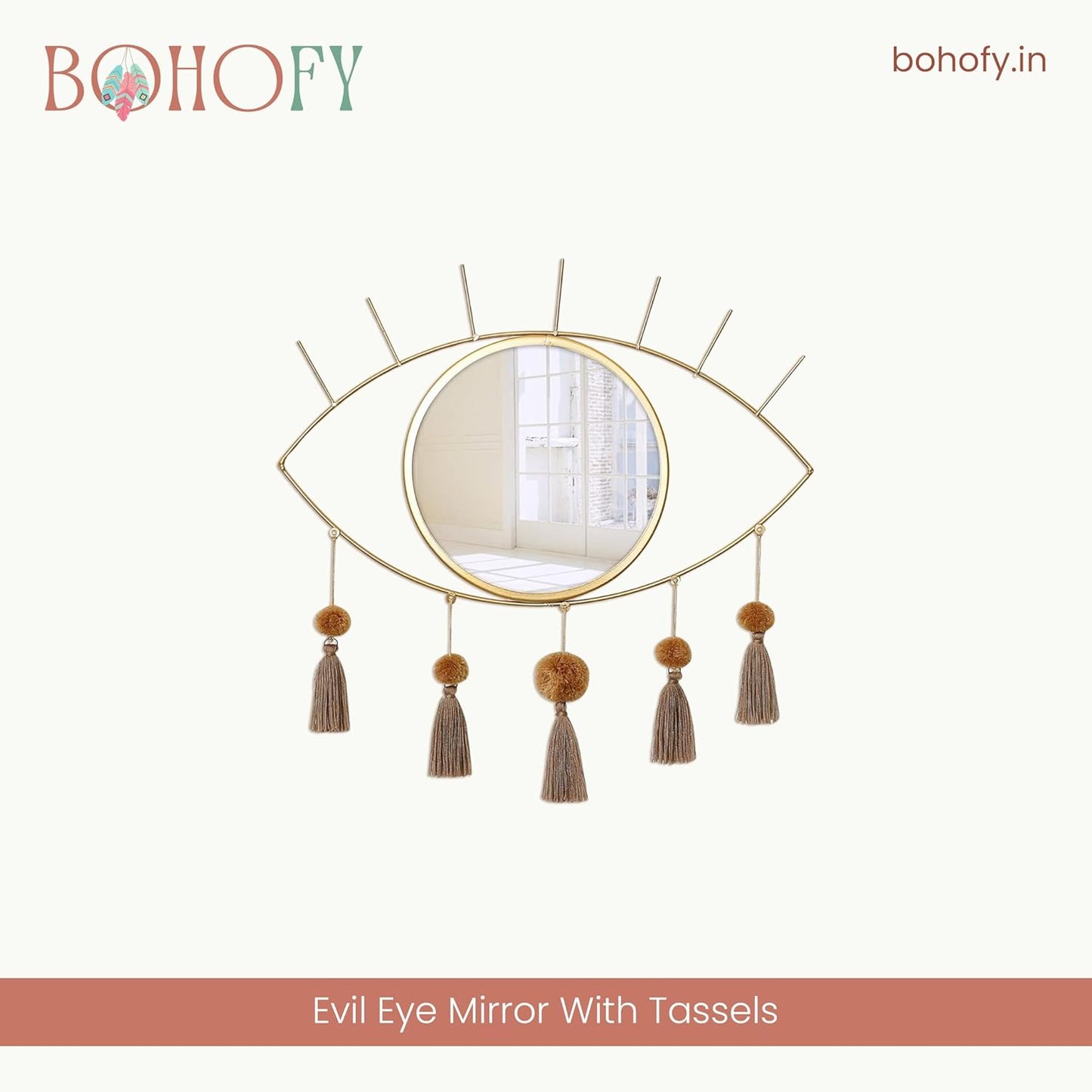 Evil Eye with Tassel Mirror for Room Decor