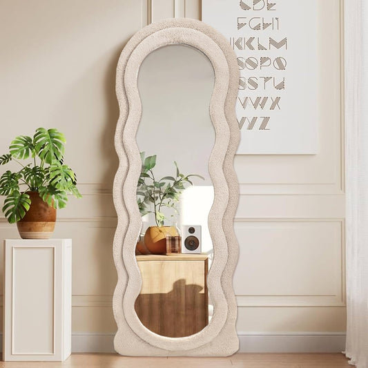 Wavy Full Length Mirror- Beige