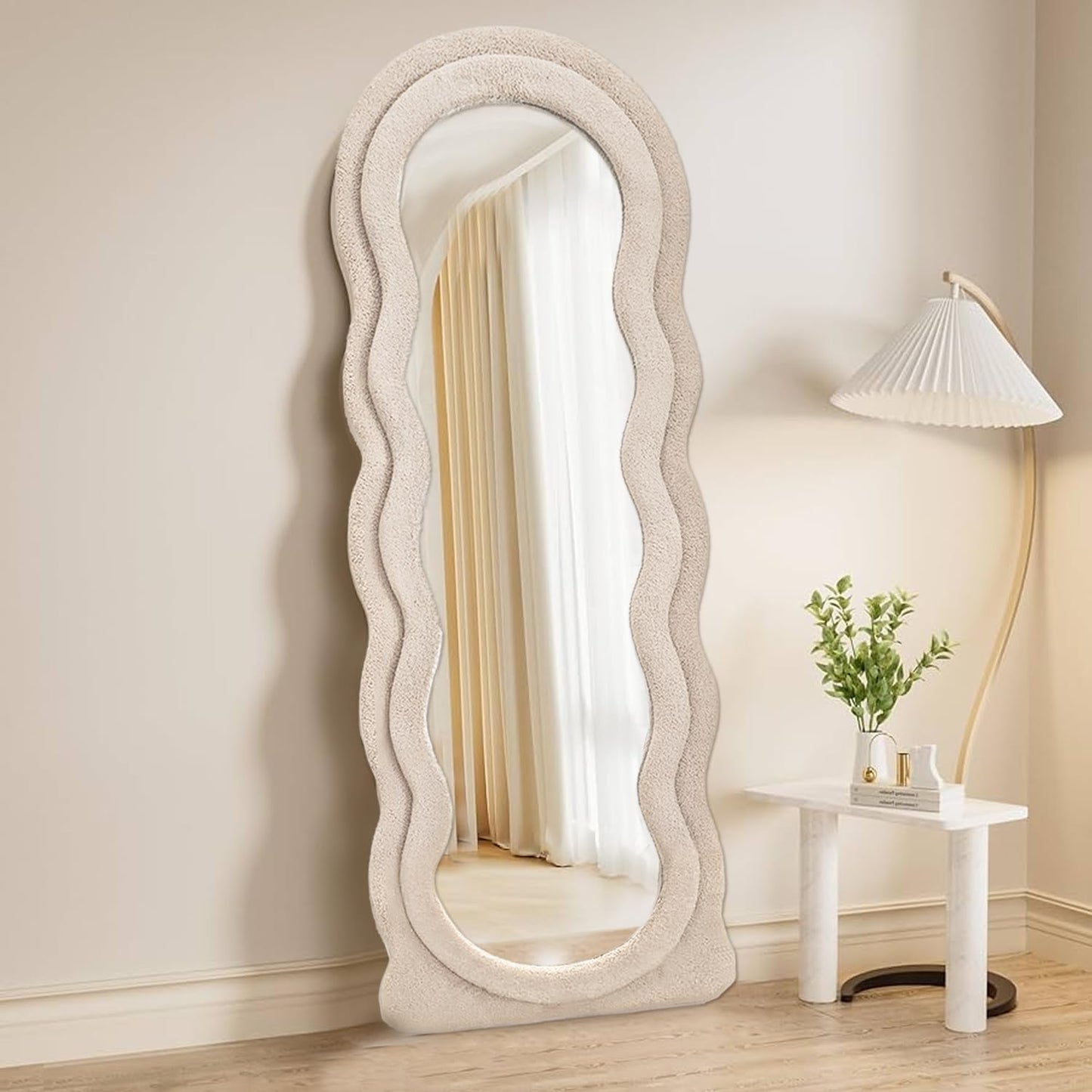 Wavy Full Length Mirror- Beige