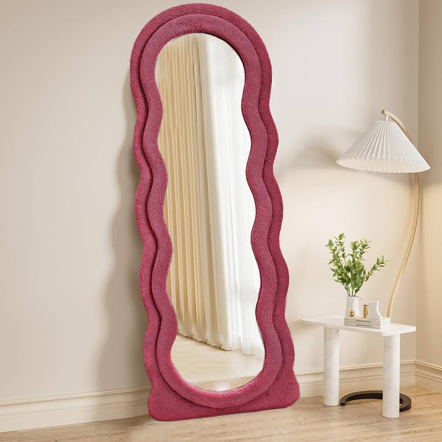 Wavy Full Length Mirror- Dark Pink