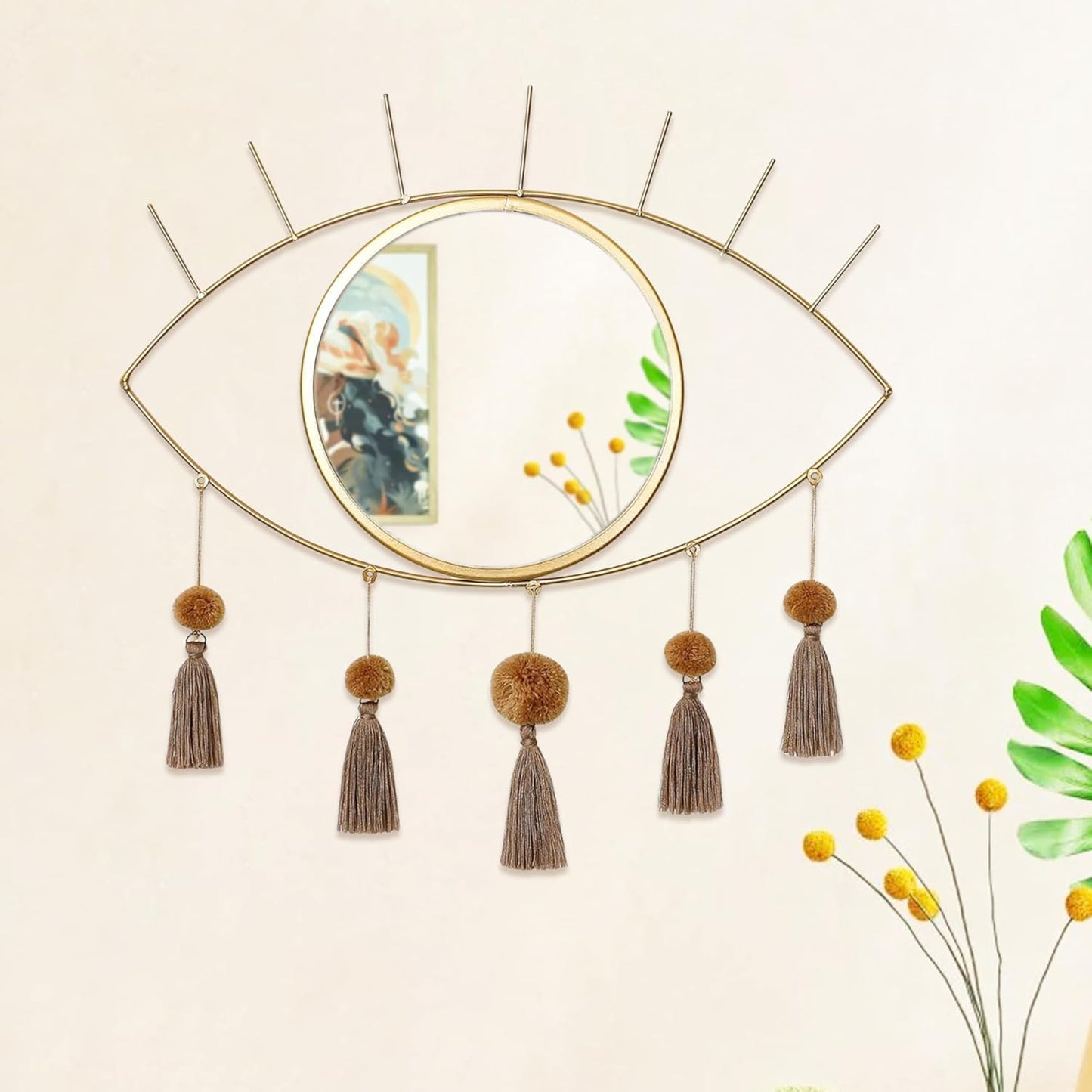 Evil Eye with Tassel Mirror for Room Decor