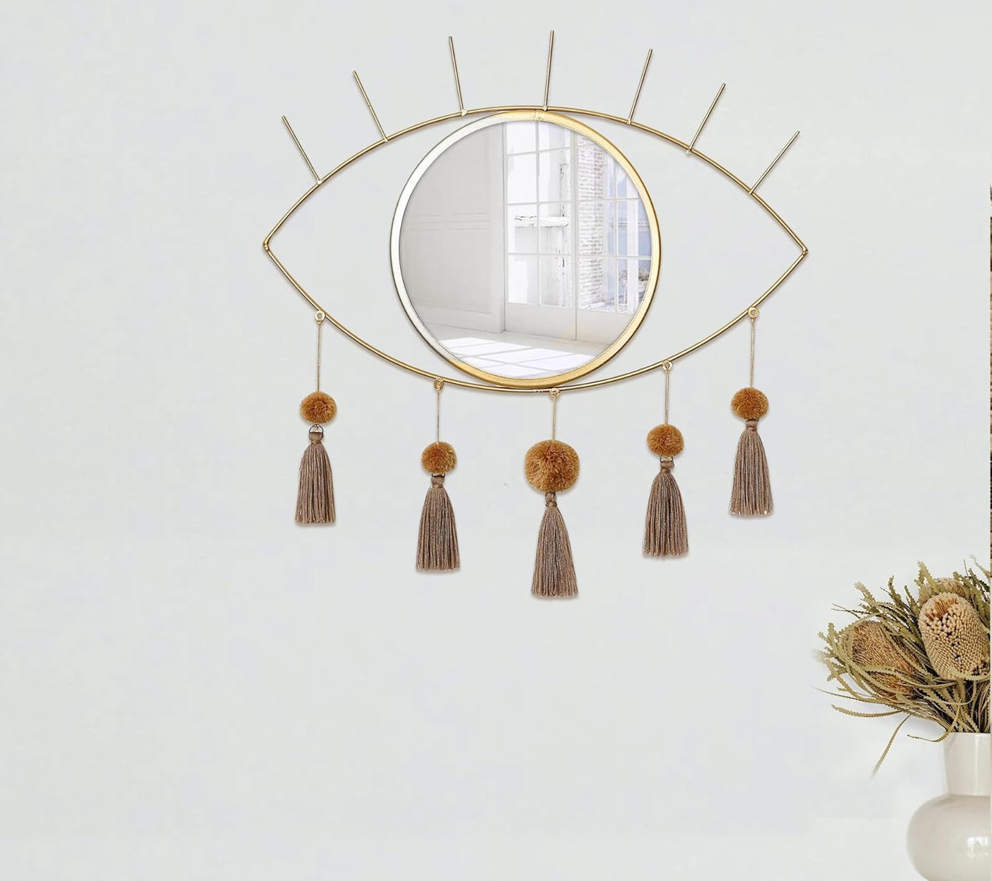 Evil Eye with Tassel Mirror for Room Decor