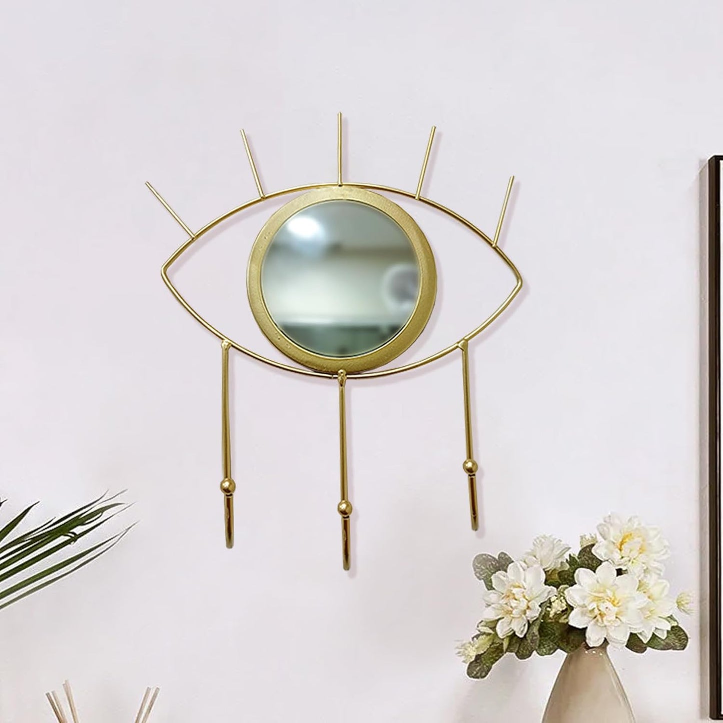 Evil Eye with Hooks Mirror for Room Decor
