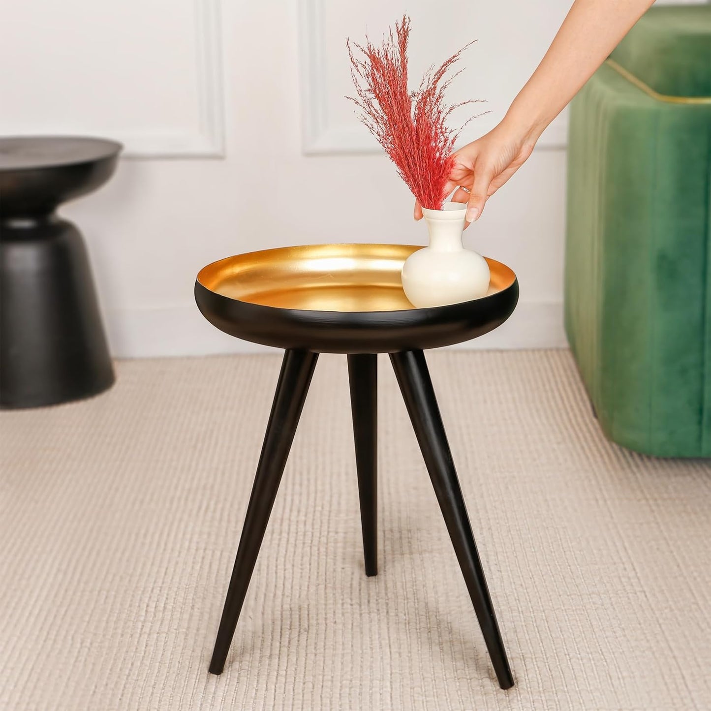 Black & Gold Side Table