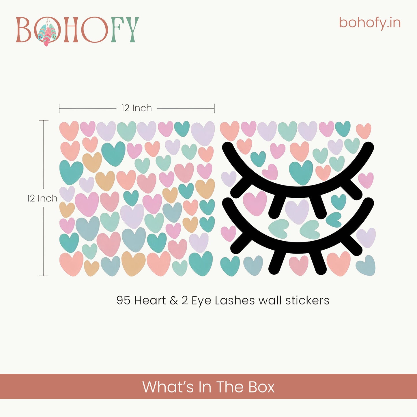 Pastel Heart & Eyelashes wall stickers