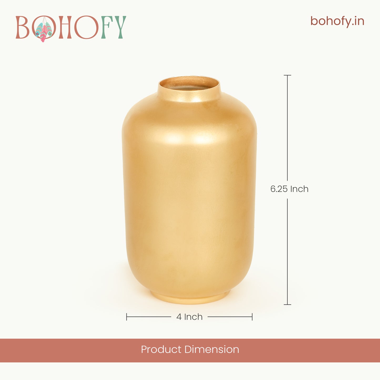 Matte Gold Flower Vase For Home Decor