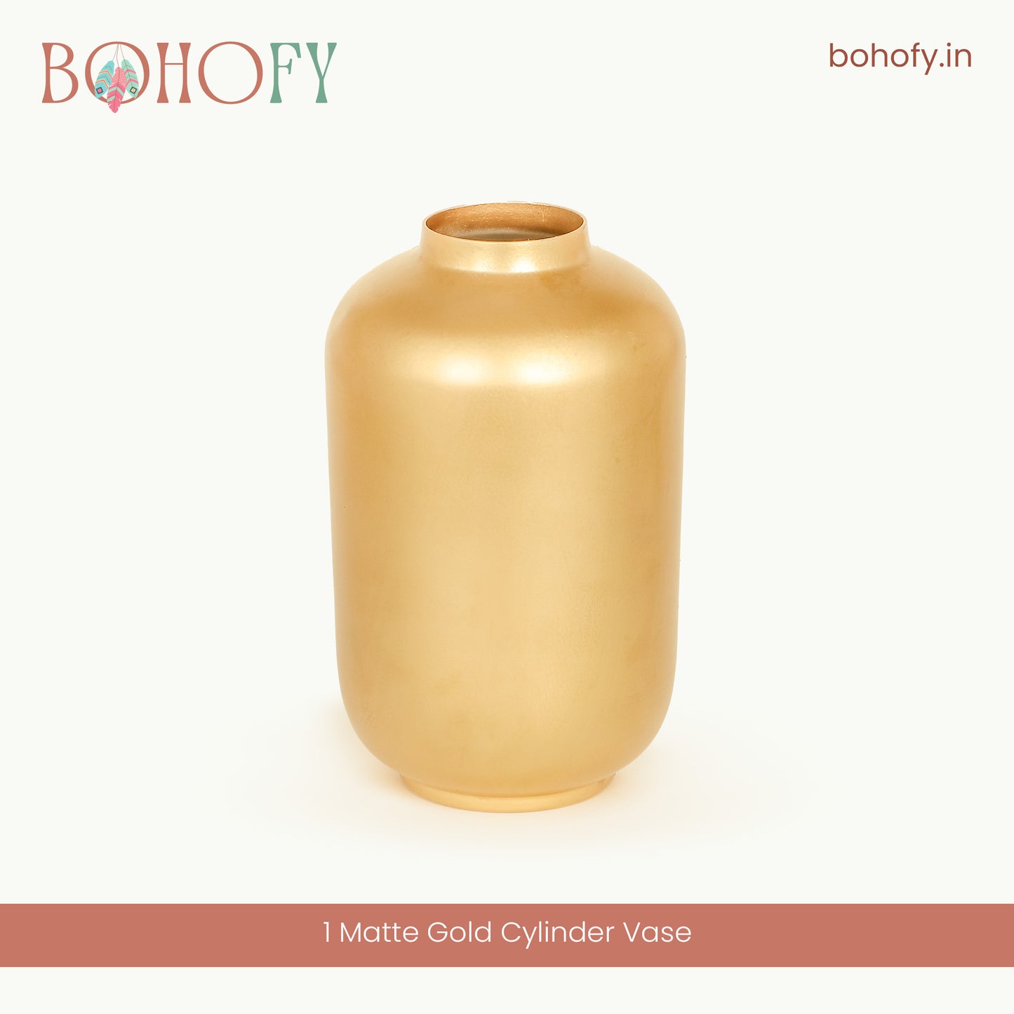 Matte Gold Flower Vase For Home Decor