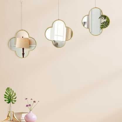 Clover Mirror with Gold Finish