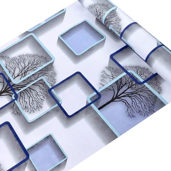 3D Wallpaper – Modern Tree & Geometric Design