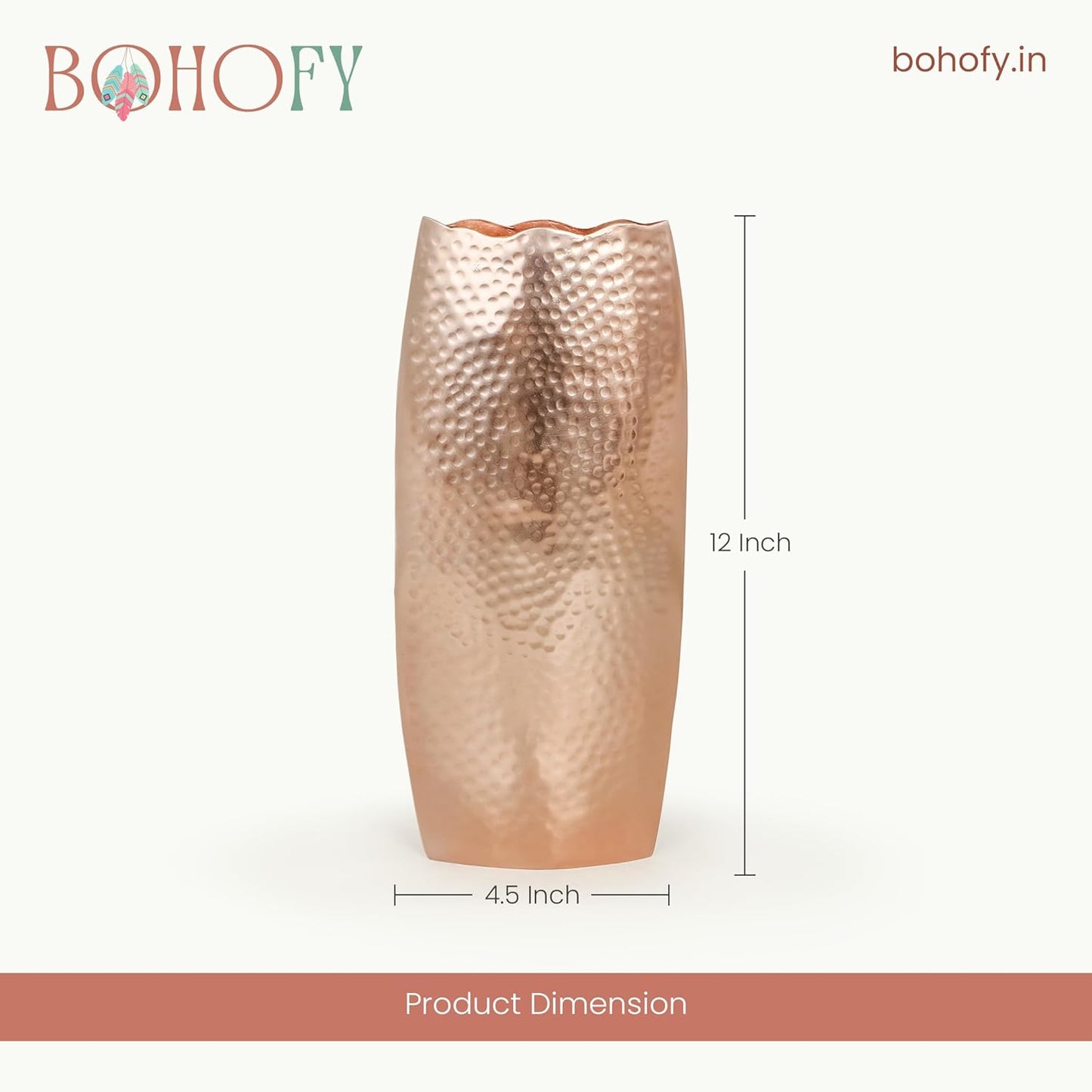 Copper Color Metallic Flower Vase