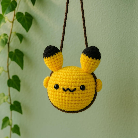 Crochet Pikachu Hanging for Decor
