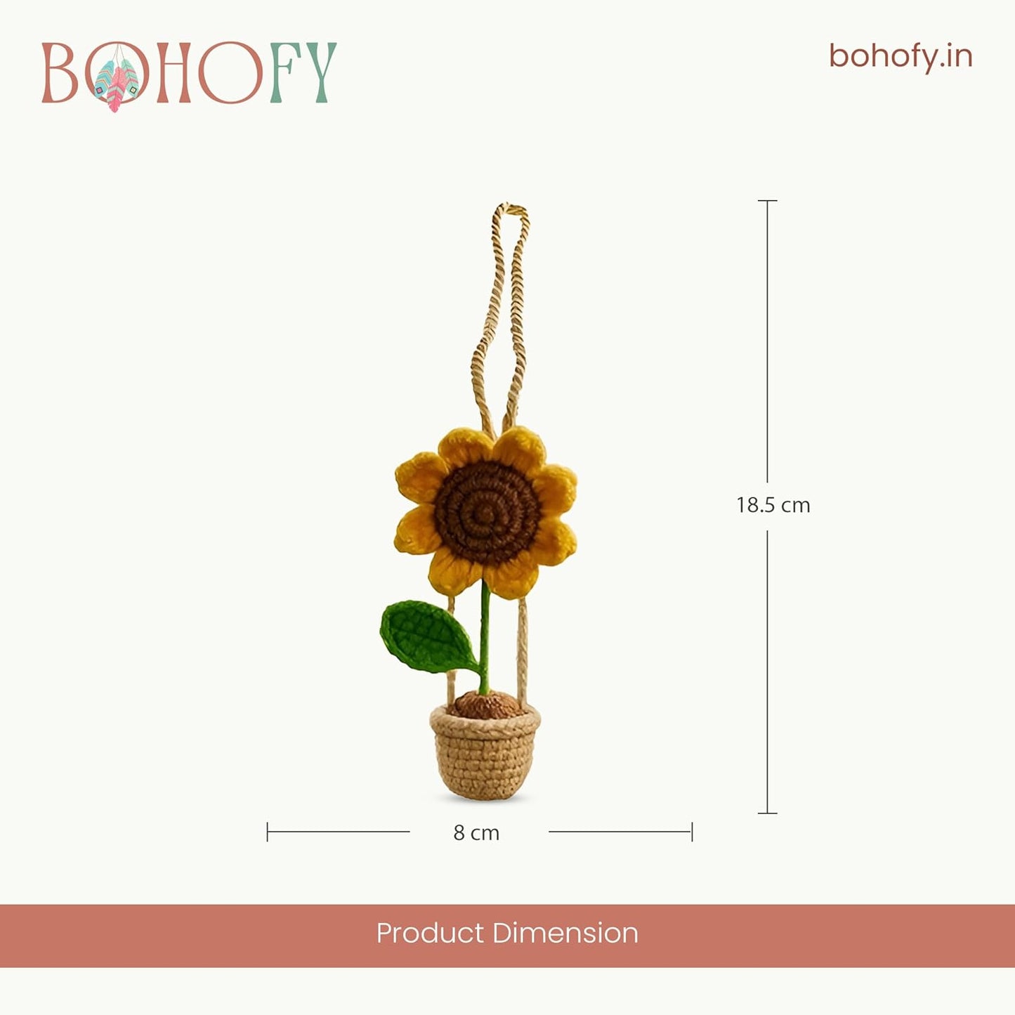 Crochet Sunflower Hanging for Decor