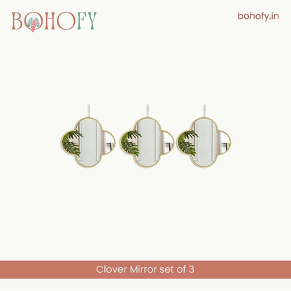 Clover Mirror with Gold Finish