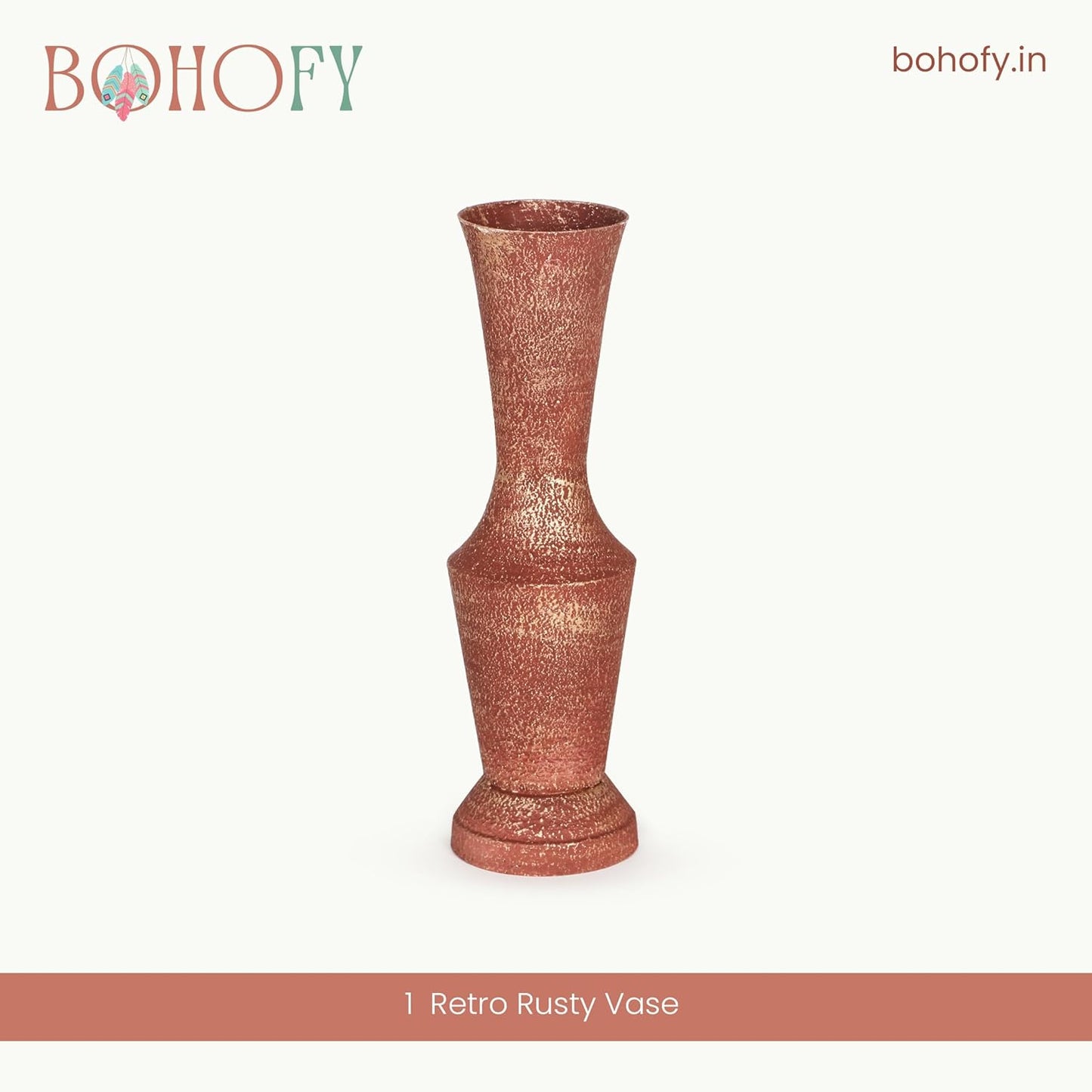 Rust-Gold Metallic Decorative Vase for Home Decor