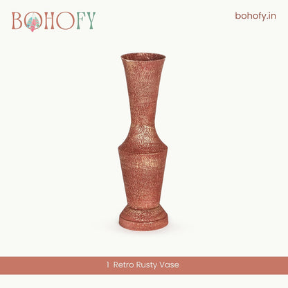 Rust-Gold Metallic Decorative Vase for Home Decor