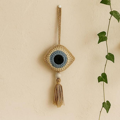 Crochet Brown Evil Eye Hanging for Decor