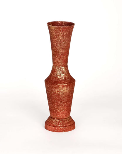 Rust-Gold Metallic Decorative Vase for Home Decor