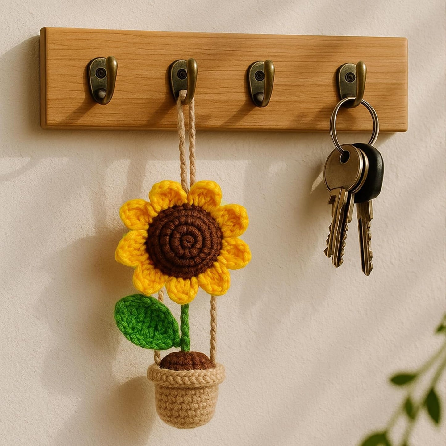 Crochet Sunflower Hanging for Decor