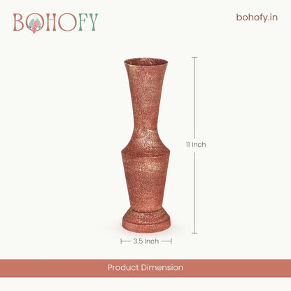 Rust-Gold Metallic Decorative Vase for Home Decor