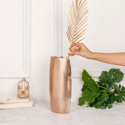 Copper Color Metallic Flower Vase