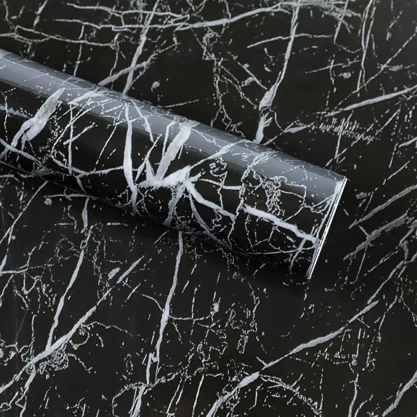 Self-Adhesive Black Marble Wallpaper – Stylish Wall Covering