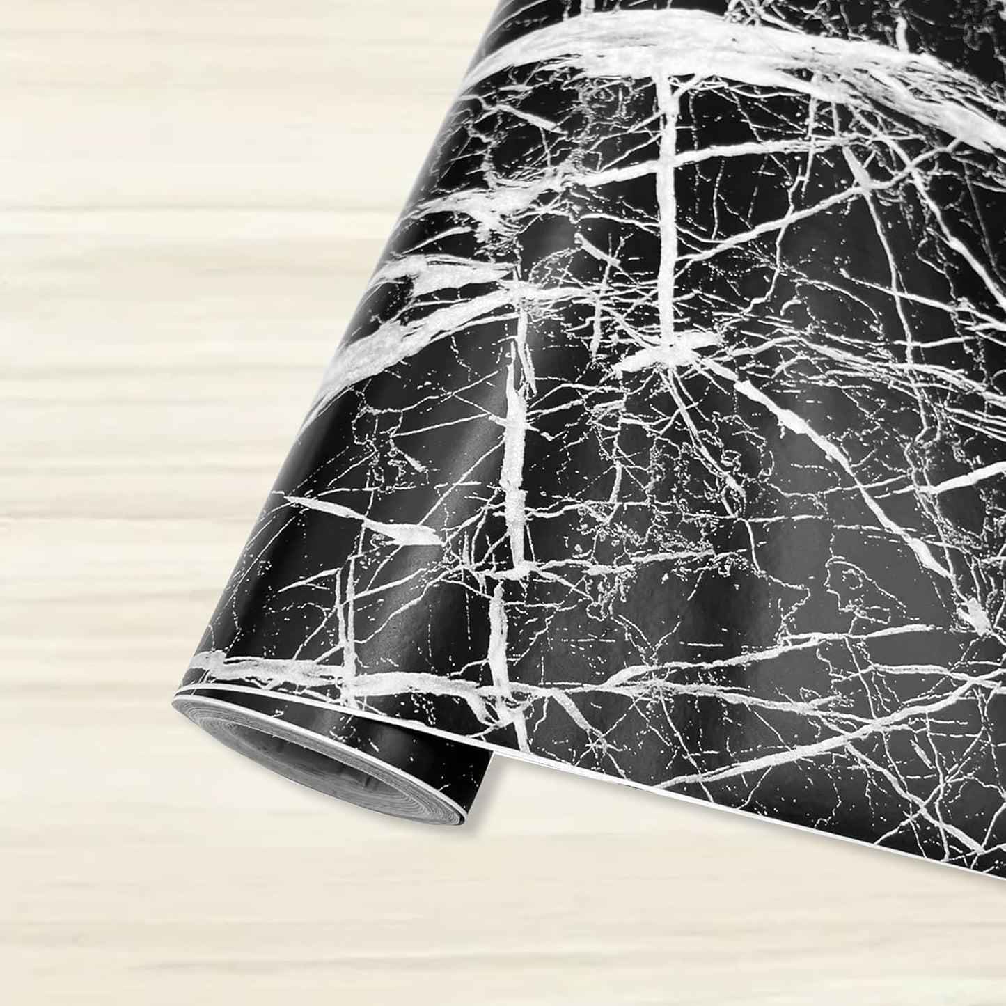 Self-Adhesive Black Marble Wallpaper – Stylish Wall Covering