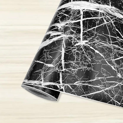 Self-Adhesive Black Marble Wallpaper – Stylish Wall Covering