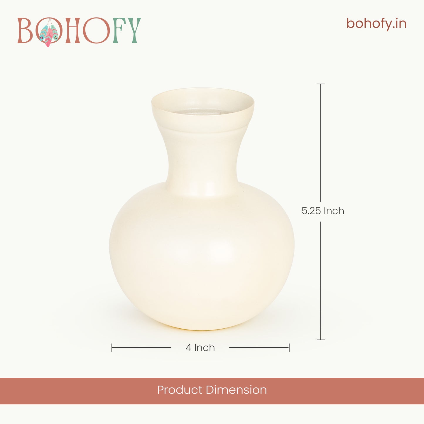 Small Ivory Metal Flower Vase – Home & Table Decor