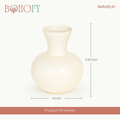 Small Ivory Metal Flower Vase – Home & Table Decor