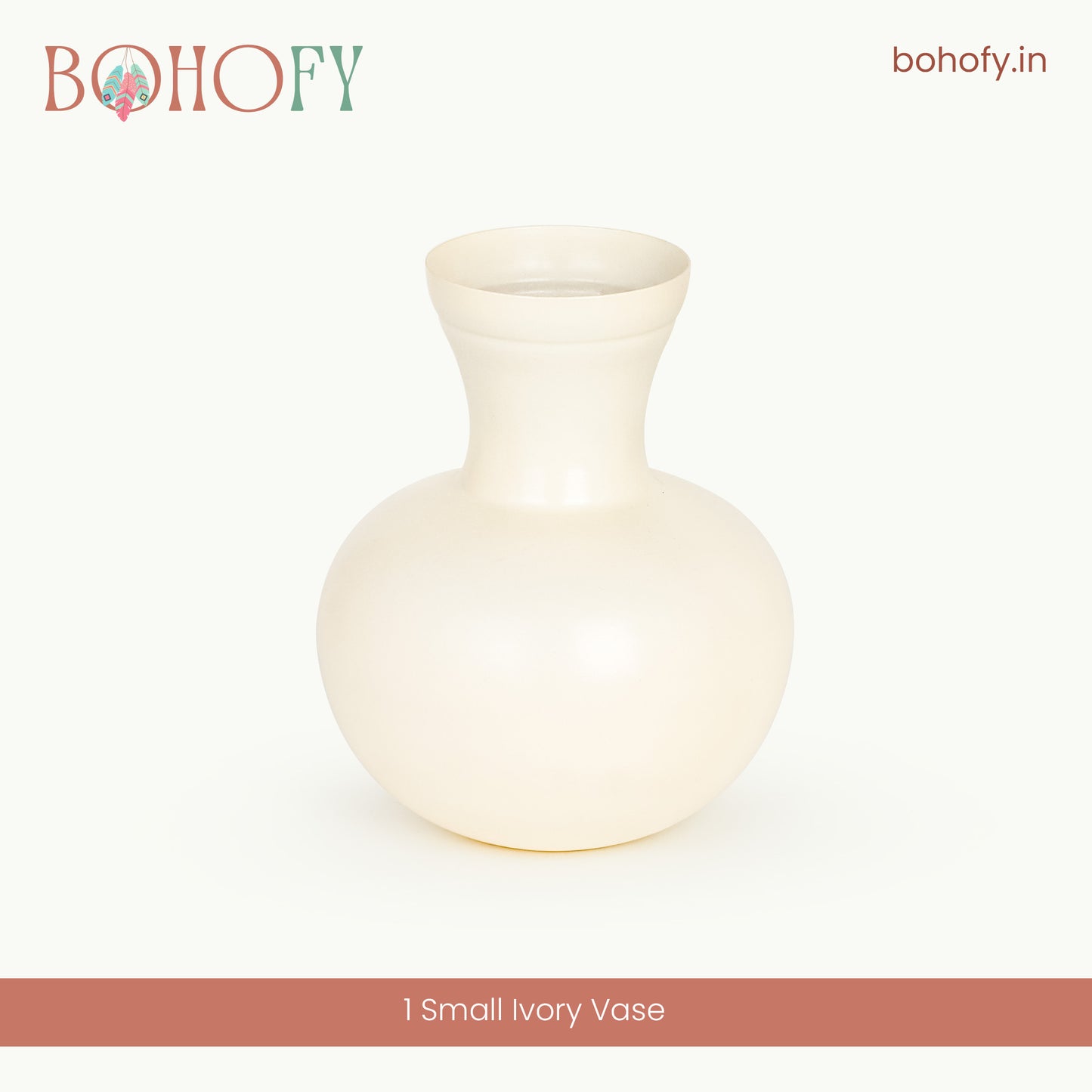 Small Ivory Metal Flower Vase – Home & Table Decor