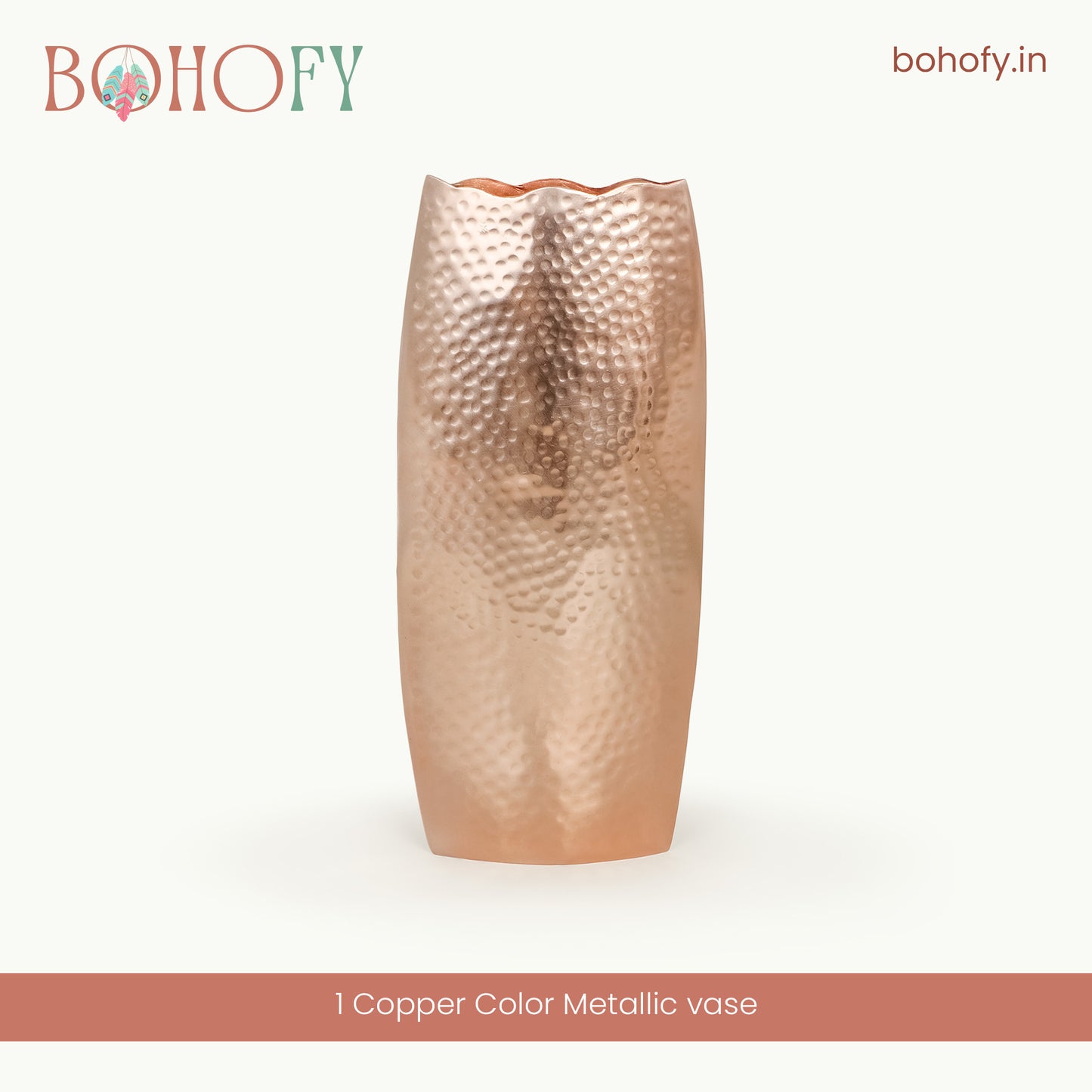 Copper Metallic Flower Vase for Home Decor