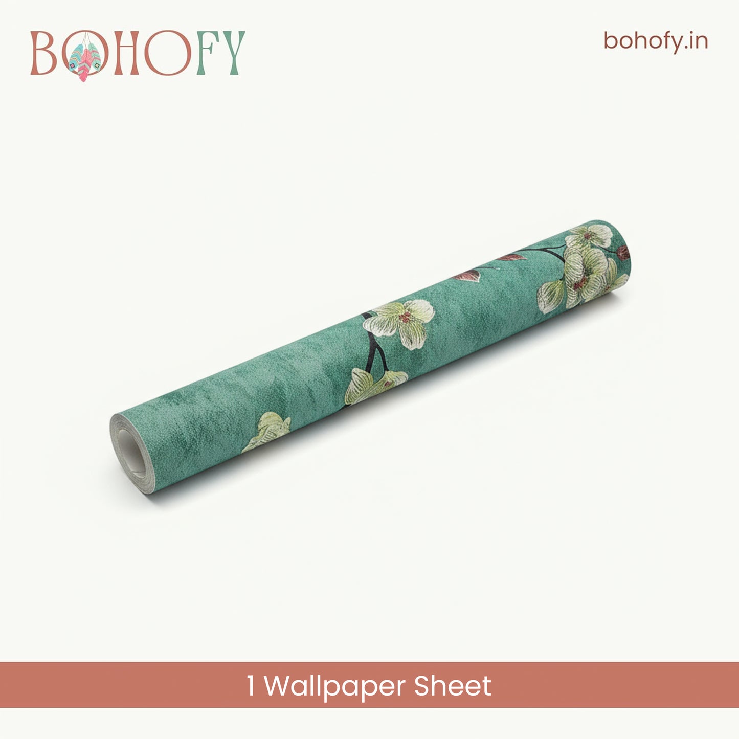 Green Velvet Floral Self Adhesive Wallpaper